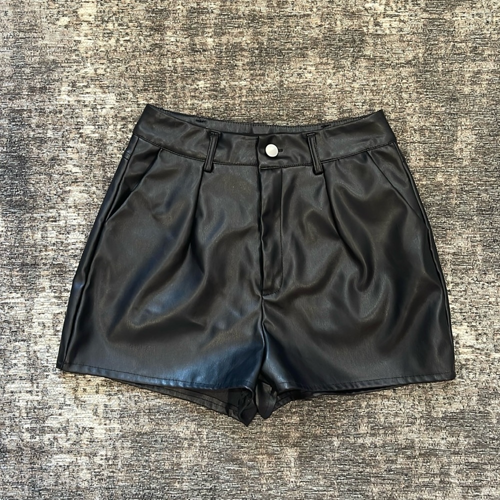 Wet Seal high rise pleather shorts